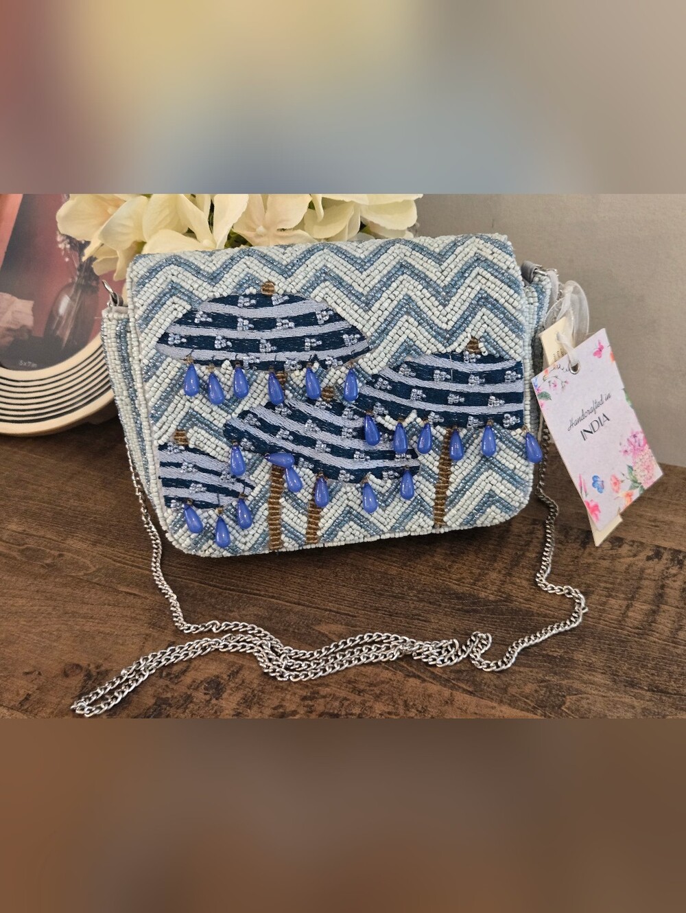 VIRAL Beaded Crossbody Bag UMBRELLA BEADED BAG Made in India NWT